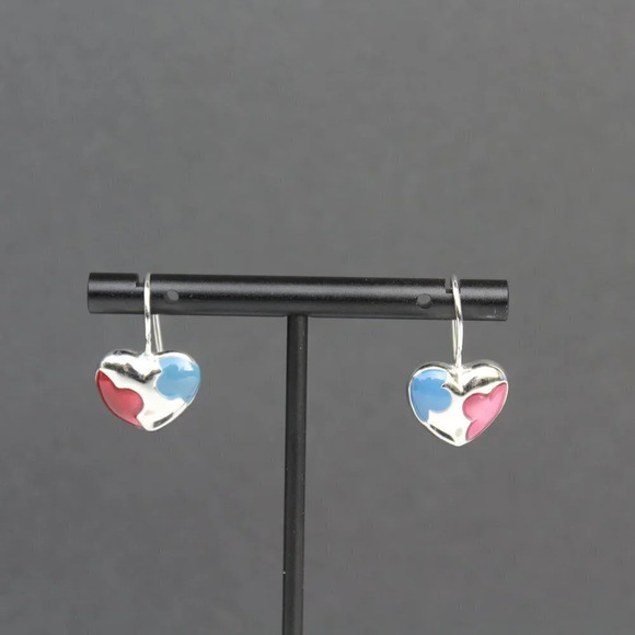 Vtg Heart Jewelry Gift Set Pendant, Chain, and Earrings - .925 STERLING silver - Picture 4 of 4